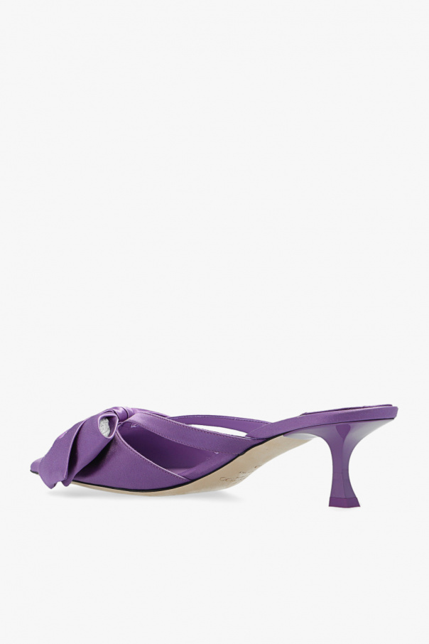 JIMMY CHOO の靴♪ ★ FLACA MULE★ AJV【多色在庫】 New Jimmy Choo Flaca bow-embellished 50mm mules 38.5 | eBay